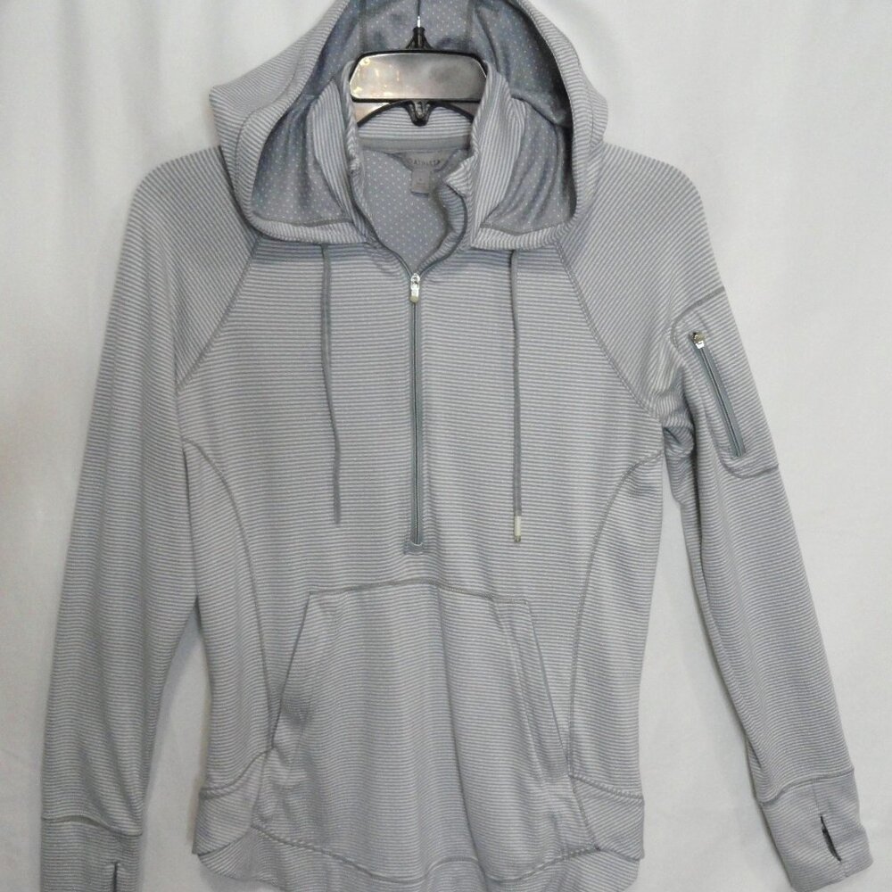 Athleta Heavenly Hail 1/2 Zip Pullover Hoodie Striped Women's Size Small